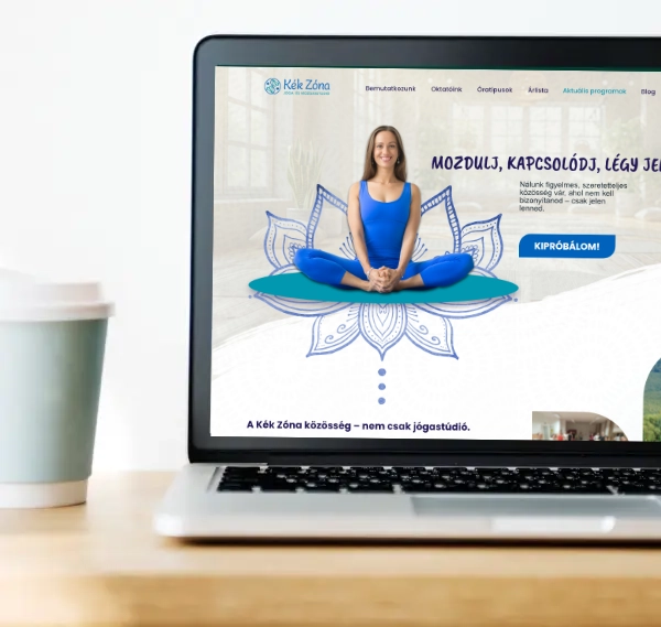 Kék Zóna jógastúdió weboldala